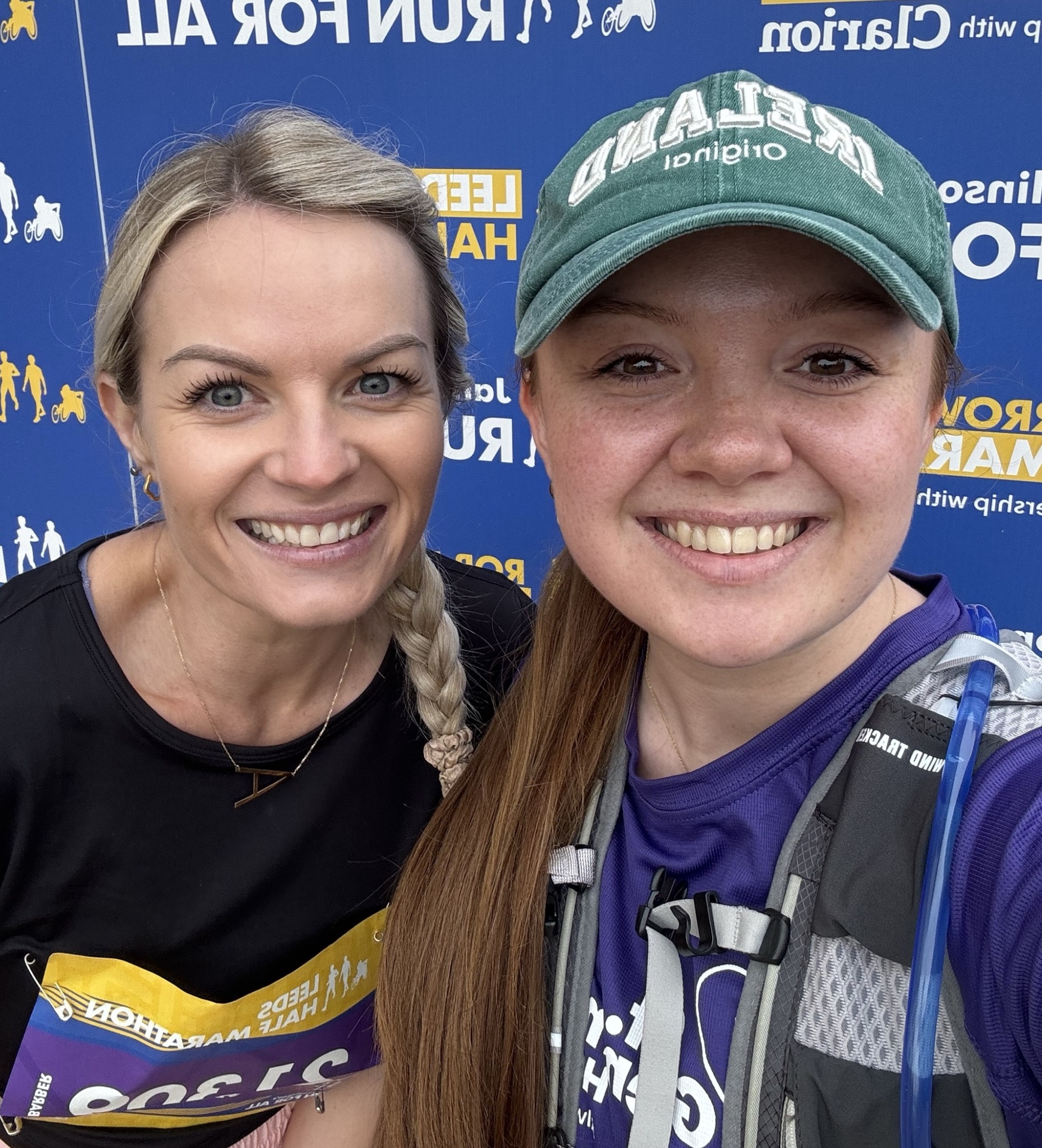 Jenny and Hollie ready to run the marathon